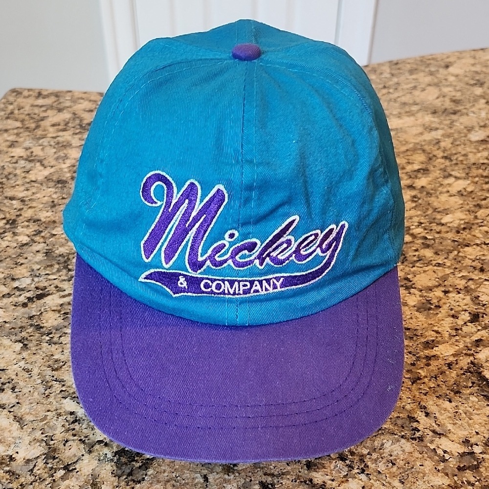 Mickey & Company Hat Cap Disney Purple Teal Vintage‎ Style